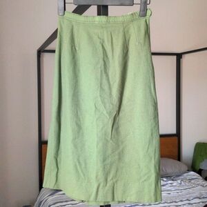 Vintage Dalton 100% wool green pencil skirt, XS